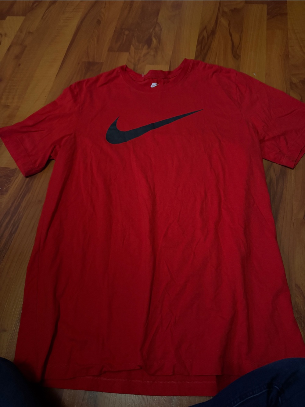 Nike Red Short Sleeve T-Shirt with Black Swoosh